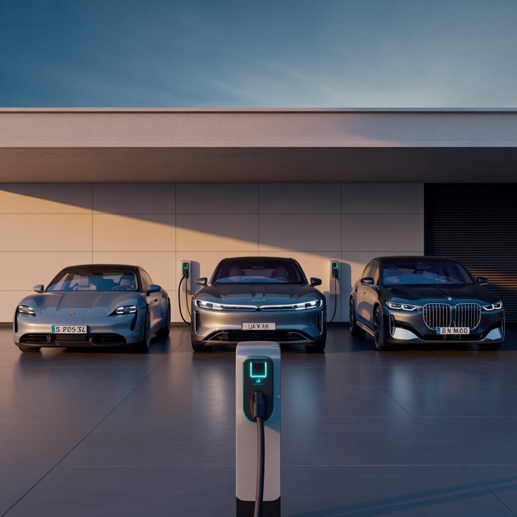 Luxury EV Charging 2026 Porsche Taycan Lucid Air BMW iX