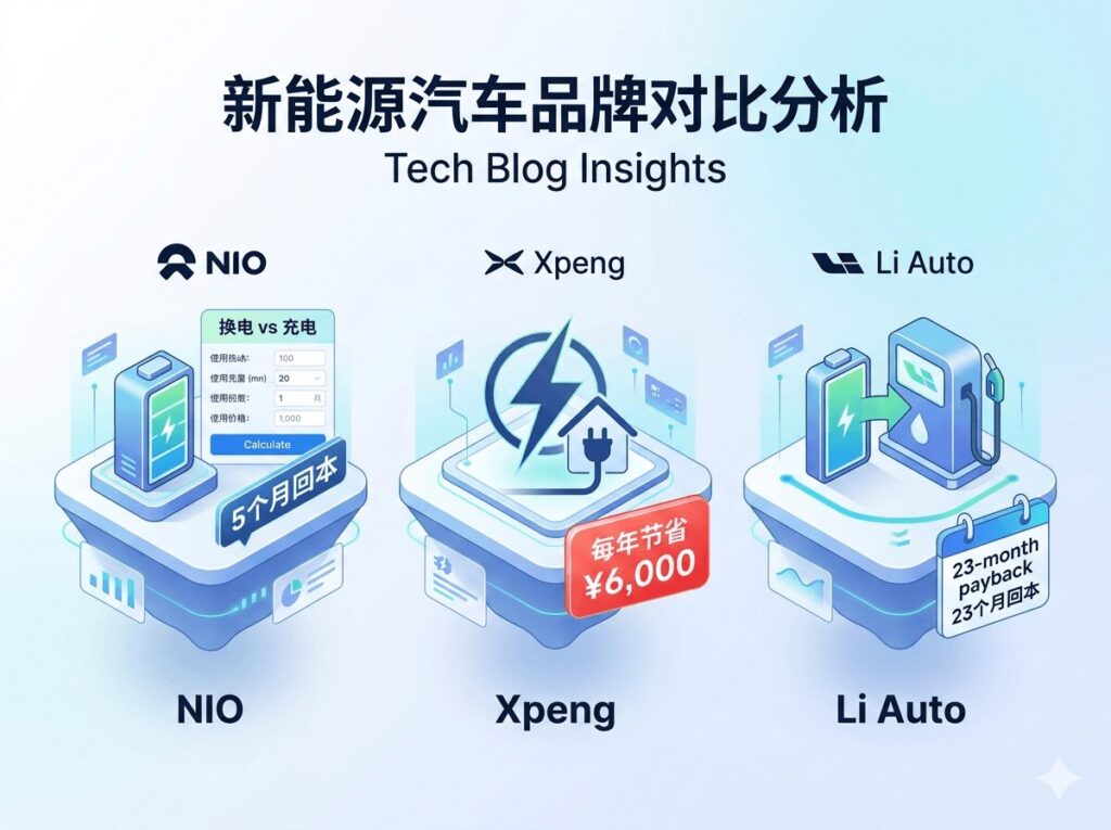 Best EV charger for NIO Xpeng and Li Auto home solutions for battery swap vs charging comparison visual showing NIO swap station Xpeng S4 supercharger and Li Auto EREV home garage setup