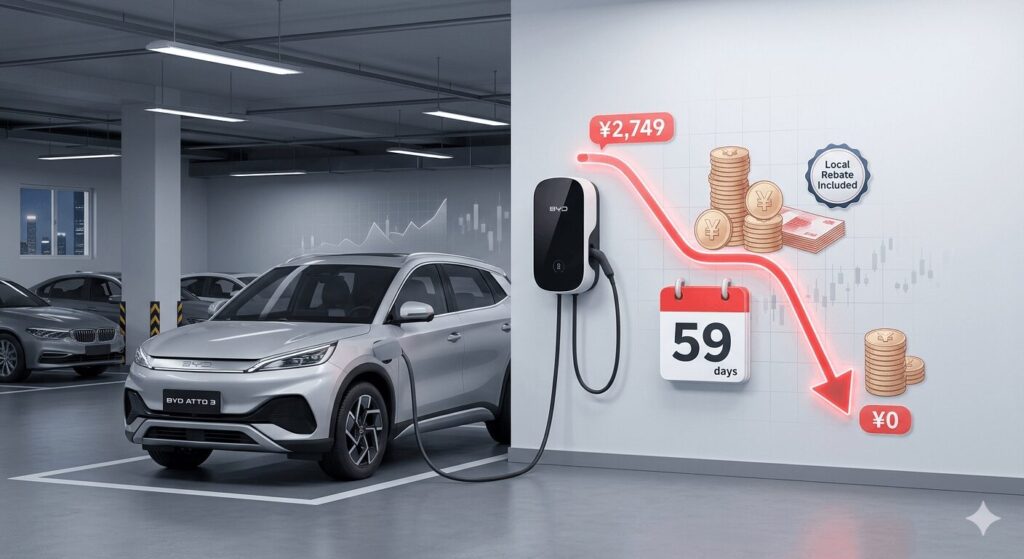 EV home charger ROI calculator 2026 when it pays off with local rebates included — comparison image showing public DC charging at ¥1.80/kWh versus home valley rate charging at ¥0.33/kWh with 89-day payback for Shenzhen villa owner